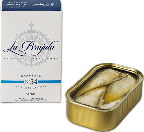 Sardines in Olive Oil 3/4. La Brújula, 115g