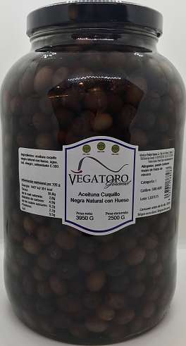Černé olivy s peckou, Vegatoro, 2500g