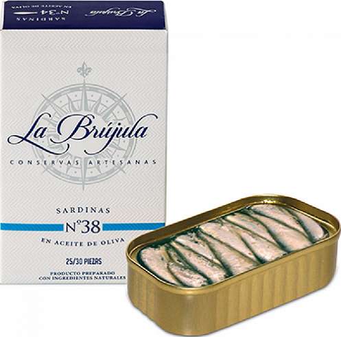 Sardinky v olivovém oleji 25/30, La Brújula, 115 g