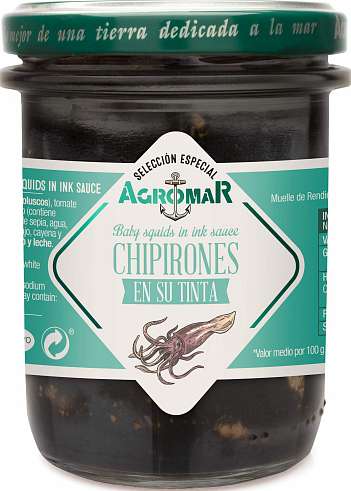 Small Squid in Ink Sauce, Agromar, 190g