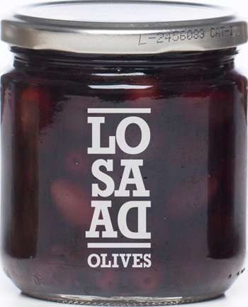 Černé olivy s peckou, Empeltre, Aceitunas Losada, 345g