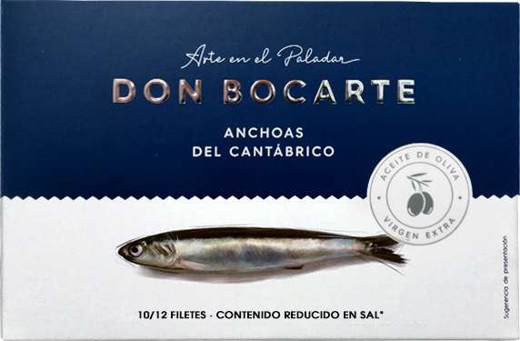 Anchovies Cantabrian fillets 10/12, Don Bocarte, 100g