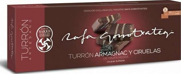 Turrón with armagnac and plums, Rafa Gorrotxategi, 250g