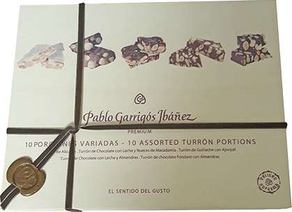 Kazeta s 5 druhy turronů premium v dřevěné krabičce, Pablo Garrigos Ibanez, 170g