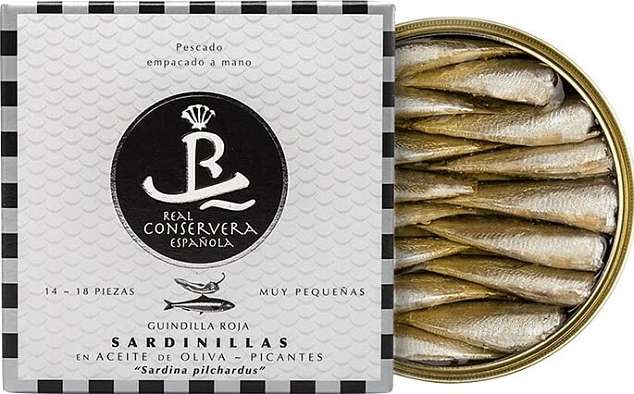 Sardines in olive oil, spicy, 10/14, Real Conservera Española, 120g